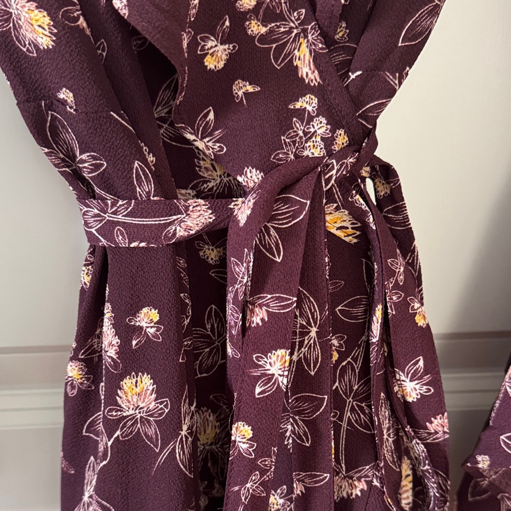 Max Studio Women's Floral Wrap Maxi Dress - Plum - Picture 3 of 9